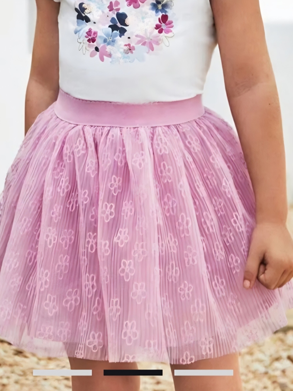 Mayoral Light Pink Layered Tulle Skirt